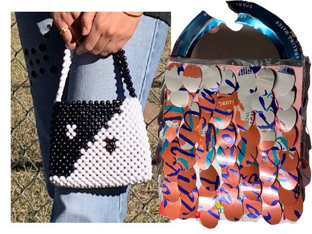 Hand beaded bag detail