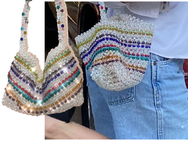 Hand beaded bag detail